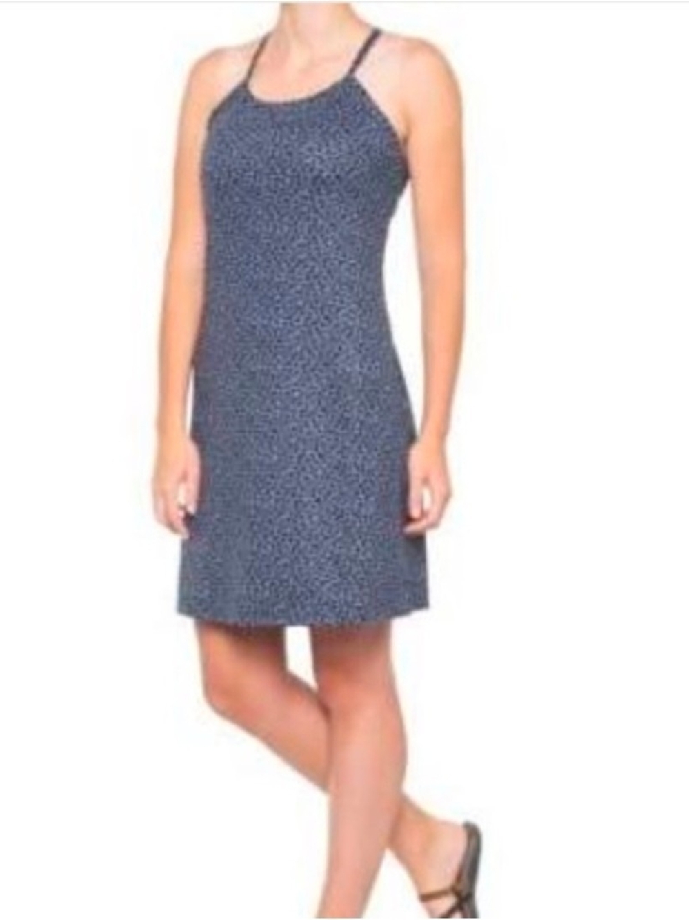 Eddie Bauer Harmony Shelf Bra Dress Size L Animal Print Grayish Blue And Black